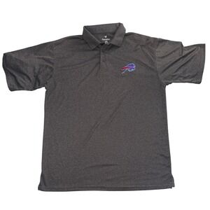 Fanatics Buffalo Bills Polo Mens Size XLT Tall Gray Performance Short Sleeve NFL